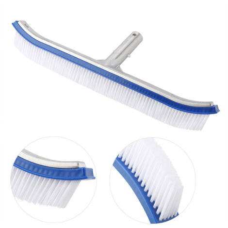 SJLERST Brosse murale pour piscine de 18 pouces avec manche en aluminium pour étangs, spas et piscines thermales (1/5)