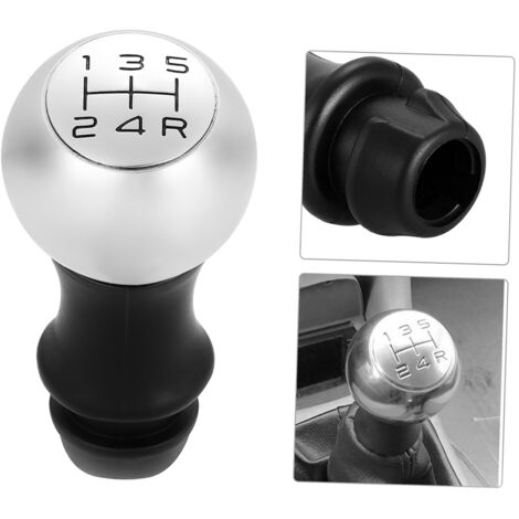 SJLERST Pommeau de levier de vitesse chromé, adaptateur de levier de vitesse manuel à 5 vitesses, remplacement pour Peugeot 106 206 207 306 307 407 408 508 807 (1/5)