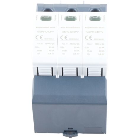 SJLERST Protector 40KA 3P, Protector Photovoltaic Basse Tension Montage Sur Rail DIN avec Double Disjoncteur Thermique (1/5)