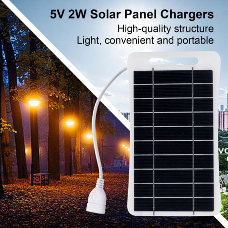 Panneau Solaire Monocristallin Avec Lumière LED Blanche – 5V, Détecteur De Lumière Intégré