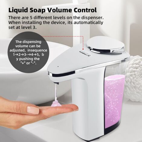 Porte savon et distributeur GENERIQUE Détecteur de mouvement automatique distributeur savon en acier inoxydable sans contact mains libres à led
