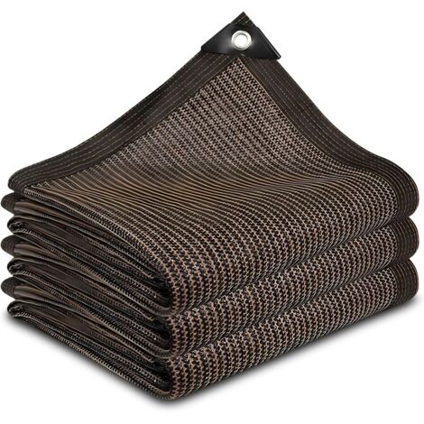 SJLERST Filet D'Ombrage, 90% Tissu Ombrage Pergola Filet D'ombrage Extérieur, Filet Protection Solaire Tissu D'ombrage pour Pergola, Terrasse, Serre, Poulailler, Plantes - Marron (4x6m) (1/5)