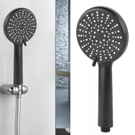 SJLERST Pommeau de Douche à Haute Pression Économie D'eau,Douchette Douche Salle de Bain Réglable,Pommeau de Douche à Économie D'eau,Pommeau de Douche à Main Haute Pression à 5 Modes Noir Tokaneit (1/5)