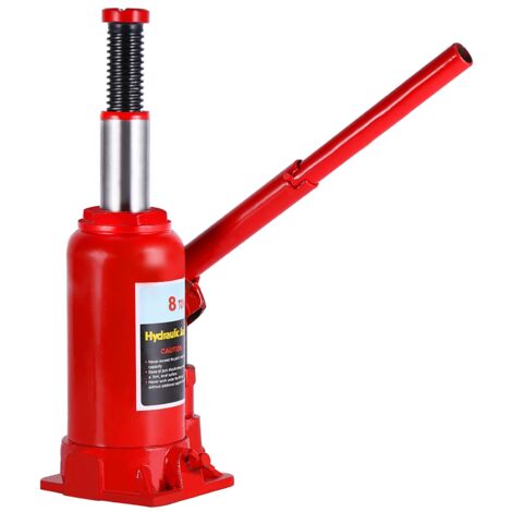 Cric Bouteille hydraulique 8T (Hauteur de Levage 200-340 mm), Rouge, Small (1/5)