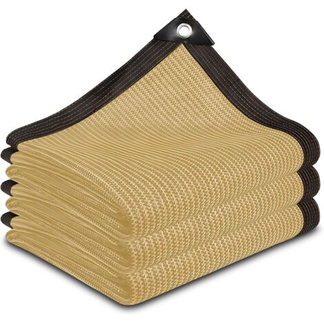 SJLERST Filet D'Ombrage, 90% Tissu Ombrage Pergola Filet D'ombrage Extérieur, Filet Protection Solaire Tissu D'ombrage pour Pergola, Terrasse, Serre, Poulailler, Plantes - Beige (3x5m) (1/5)