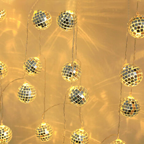 Guirlande Lumineuse LED Marocaine - 20 Boules Percées, 3 M, Multicolore - Sur Piles - Décoration D'ambiance Intérieure Et Extérieure