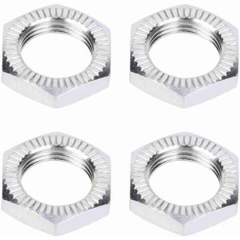 SJLERST Écrous de roue, Écrous de roue en alliage d'aluminium compatibles avec voiture 1/8 RC(Silver) (1/5)
