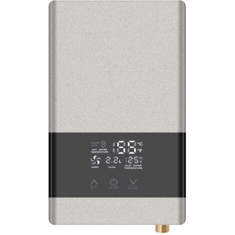Nannigr chauffe eau electrique, chauffe eau instantane 6KW mini chauffe eau electrique sans réservoir mural avec affichage led réglage,pour maison cuisine