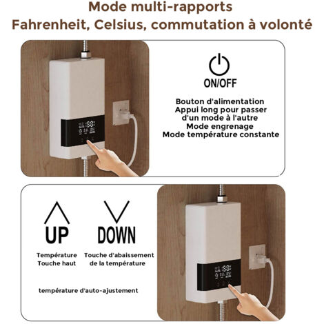 Chauffe-eau Instantané HOSmall 2025 – 6500W, Température Constante, Blanc