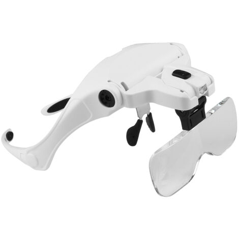 5 lentilles 1.0X-3.5X support réglable bandeau lunettes Loupe avec 2 lumières LED outil de Loupe de lunettes (1/5)