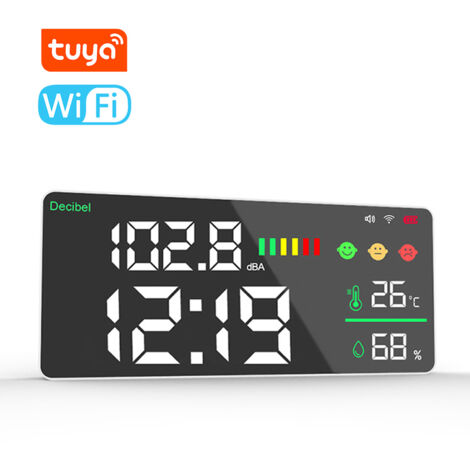 Réveil Numérique WiFi Aboiled Avec Thermomètre & Hygromètre - Affichage LED, 9 Sons, Réglable, Pour Maison Bureau