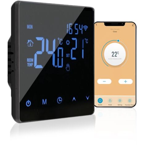 SJLERST Thermostat intelligent WiFi avec écran LCD tactile et programme hebdomadaire programmable pour chauffe-eau 3A (1/5)