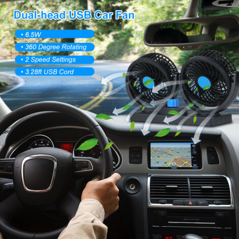 Ventilateur De Bureau USB Portable - 3 Vitesses - Rotation 360° - Mural Ou Sur Table - Silencieux (Rose)