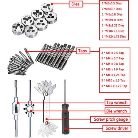 Kit Taraudage PVC - Outil Filetage Intérieur/extérieur Tuyaux 1/2" Et 3/4" - Léger, Pour Visseuse - DIY Plomberie, Bricolage