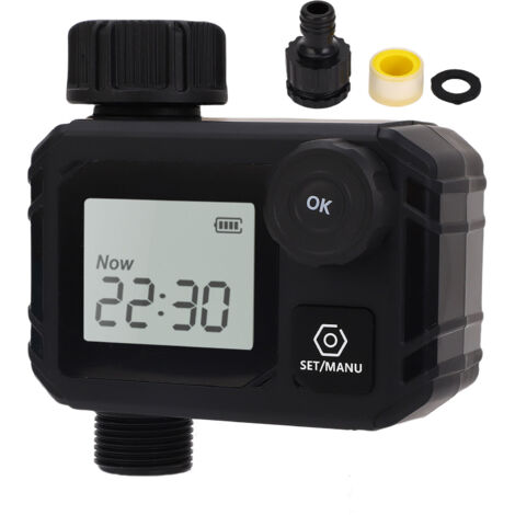 Minuteur d'arrosage IP55 étanche à la pluie, système d'arrosage automatique différé, programmable pour tuyau d'irrigation de jardin (1/5)