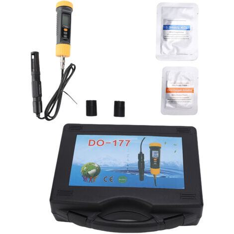 Oxymètre numérique portable précis, 2 modes, écran LCD rétroéclairé, kit de test d'oxygène dissous pour bassin et aquarium.