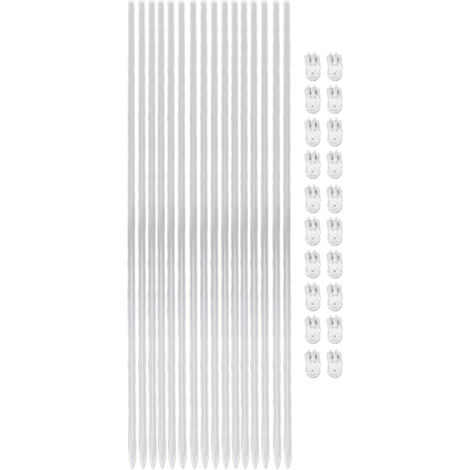 Lot de 16 tuteurs pour plantes en acrylique transparent de 39,6 cm (15,6 pouces) avec 20 clips de fixation, idéaux pour les orchidées et les plantes en pot (1/5)