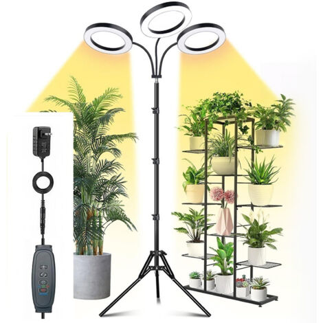 Plant Grow Light 108 LEDs Full Spectrum Grow Lights with 3 9 12H Timer 6 Brightness Height Adjustable Growing Lamp for Indoor Plants EU Plug 3 Heads 28W