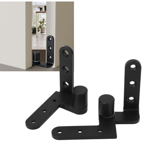 Kit de charnières de porte gauche/droite en acier inoxydable 130 LBS, rotation à 270°, pour armoires et portails, noir (1/5)