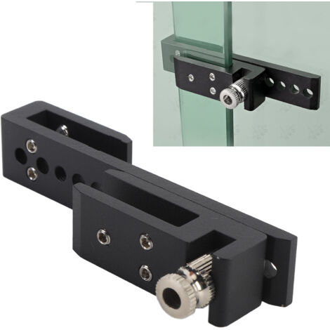 Serrure de porte coulissante sans cadre pour salle de douche, 12 trous, en acier inoxydable, pour salle de bain, idéale pour la maison ou l'hôtel, noire, 12 mm (1/5)