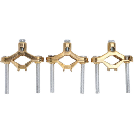 Lot de 3 colliers de mise à la terre pour tuyau d'eau, en alliage de cuivre haute conductivité, pour tuyaux de 1/2 à 1 pouce et tiges de cuivre (1/5)
