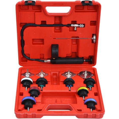 Kit de test de pression de radiateur 14 pièces, outil de détection de fuites pour circuit de refroidissement automobile (1/5)