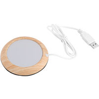 USB Grain de bois chauffe-tasse chaleur boisson tasse tapis café chauffe-tasse grain de bois brillant
