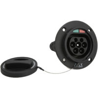 SJLERST Prise de Charge EV, Adaptateur de Charge EV de Type 2 250V 16/32A AC IP54 Prise de Charge EV étanche Universelle pour Type 2 IEC 62196