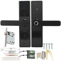 SJLERST Carte d'empreintes digitales Mot de passe Clé Antivol 2-Tough Electronic Home Security Smart Door Lock Noir