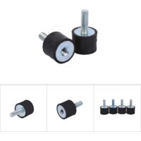 4 Supports Antivibratoires Cylindriques M6/M8 - Silent Bloc Caoutchouc Pour Échappement Et Moteur