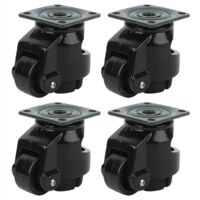 SJLERST 4 Pièces Roulette de Réglage de Niveau, Roulette D'Établi Rétractable Roulette de Nivellement Robuste Roulette Industrielle Pour Tables Mobiles
