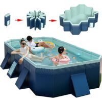Gistuch – Piscine gonflable 160 x 120 x 47 cm – PVC renforcé 4 couches – Fond antidérapant – Drainage efficace – Pour enfants et adultes