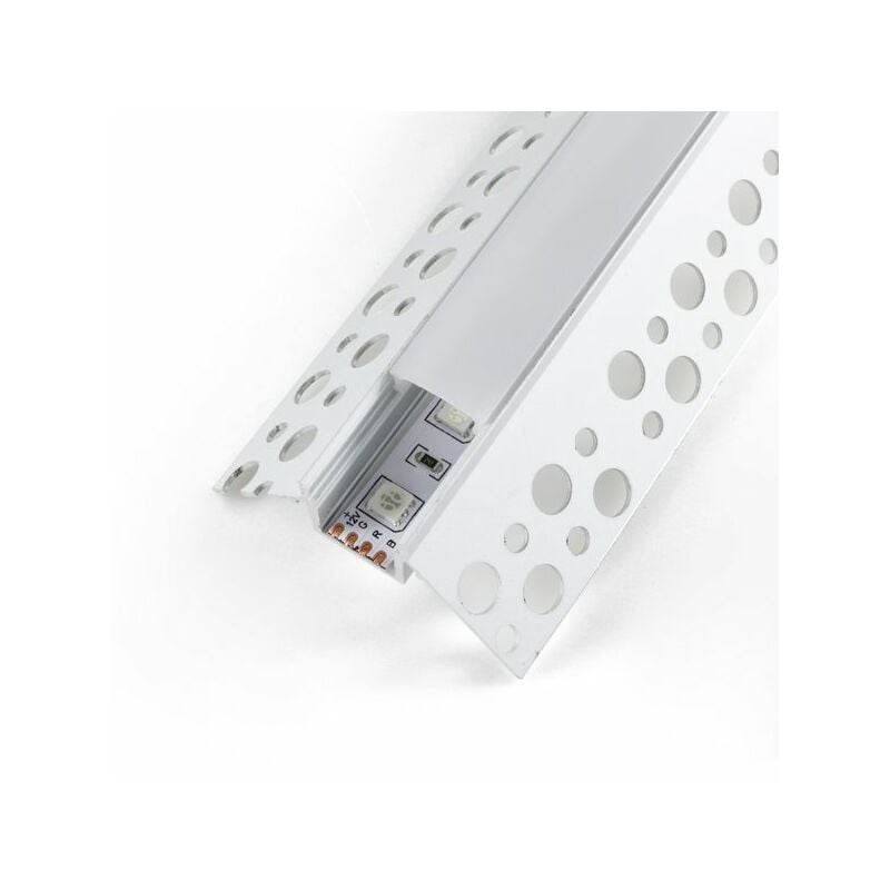 Perfil de Aluminio Nisen Empotrable para Esquina 12/24V 2 metros  Opal   IluminaShop