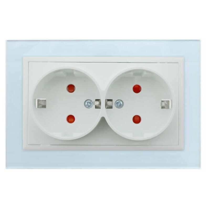 Enchufe Empotrable Tipo F Schuko Con Doble USB Gris 16A IP20 Serie wLux  Gris