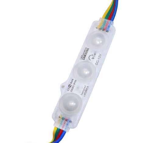 IluminaShop - Cadena de 20 Modulos de 3 LED SMD Samsung 12V DC 1W  RGB (1/3)