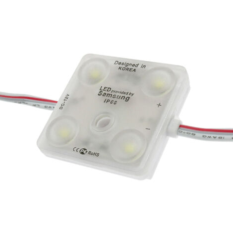 IluminaShop - Cadena de 20 Modulos de 4 LED SMD Samsung 12V DC 2W Blanco Frio 6000K