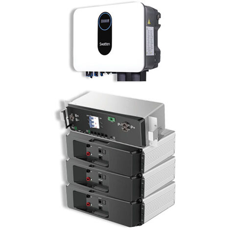 Inversor Monofásico Híbrido/Aislada Swatten 6000W con 3 Módulos de Batería 10kW     IluminaShop