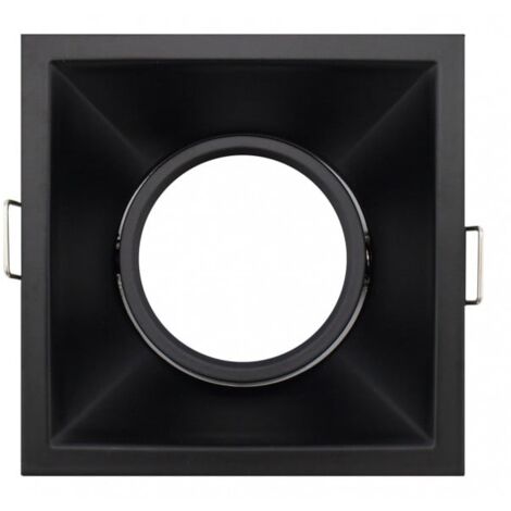 IluminaShop - Aro Basculante Cuadrado 90º Negro para GU10/MR16