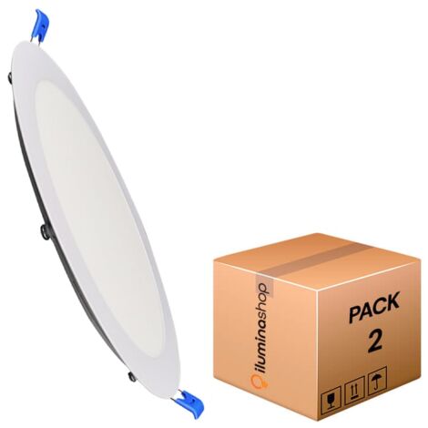 IluminaShop - Downlight Panel LED Circular II 20W 2000LM (Pack 2 Unidades)  Blanco Frio 6000K
