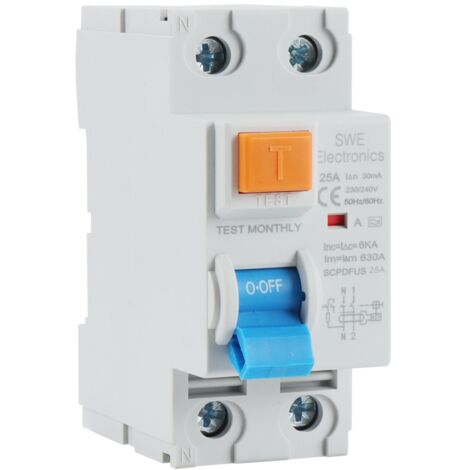 IluminaShop - Interruptor Diferencial Residencial Superinmunizado 2P 30Ma 6Ka Clase A  25A
