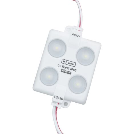 IluminaShop - Cadena de 20 Modulos de 4 LED SMD Samsung 12V DC 2W  Blanco Frio 6000K