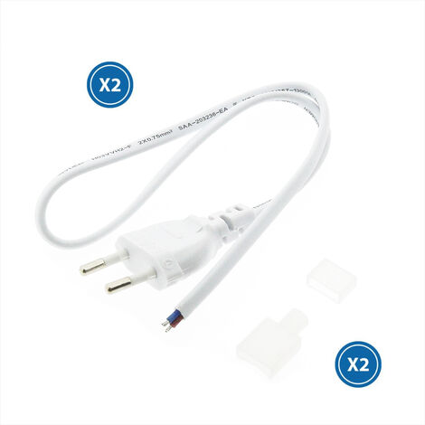 Cable Adaptador Para Tira Led 220V AC 500mm  Transparente   IluminaShop