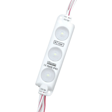IluminaShop - Cadena de 20 Modulos de 3 LED SMD Samsung 12V DC 1W  Blanco Frio 6000K