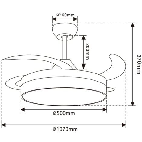 IluminaShop - Ventilador de Techo LED Herben 68W Blanco DC Ultra Silencioso con Mando a Distancia y Palas Retractiles Verano / Invierno