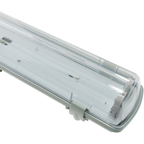 IluminaShop - Pantalla Estanca para dos tubos LED 600 mm (Conexion 1 Lateral)