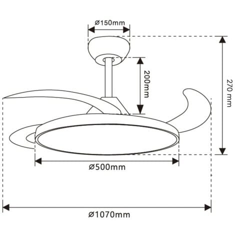 IluminaShop - Ventilador de Techo LED SuperSlim 58W Blanco DC Ultra Silencioso con Mando a Distancia y Palas Retractiles Verano / Invierno