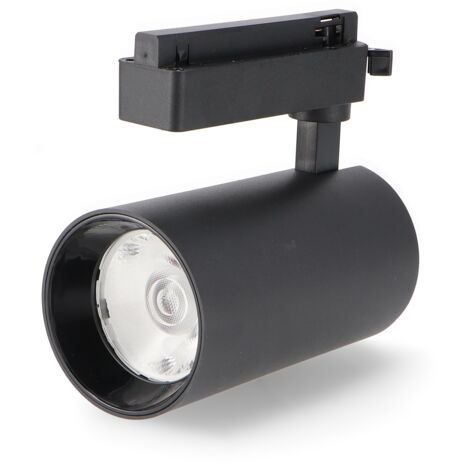 IluminaShop - Foco LED para Carril Negro 30W Monofasico CCT  3000+4000+6000