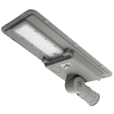 IluminaShop - Farola Solar de LED para Alumbrado Publico 100W IP65 Chip Sanan con Sensor Crepuscular / Movimiento con Control Remoto  Blanco Frio 6000K