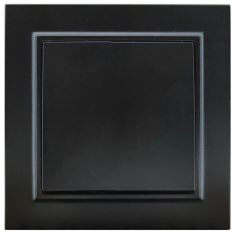 IluminaShop - Interruptor Empotrable Simple Negro Marco Incluido IP20 Serie wLine