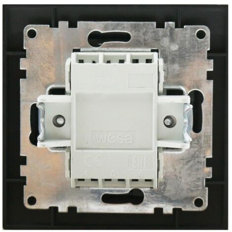 IluminaShop - Interruptor Empotrable Simple Negro Marco Incluido IP20 Serie wLine